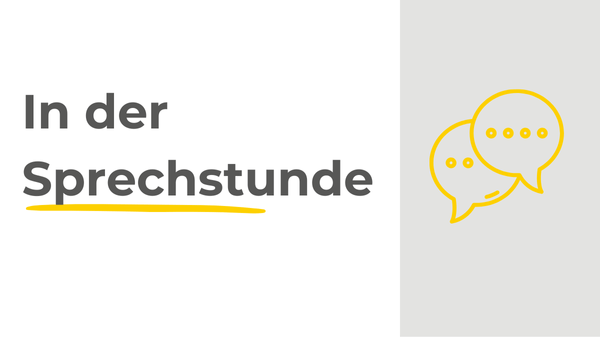 In der Sprechstunde Sprechblasen-Symbol