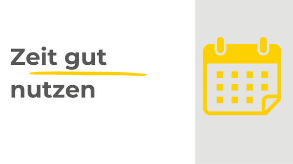 Zeit gut nutzen mit Kalender-Symbol